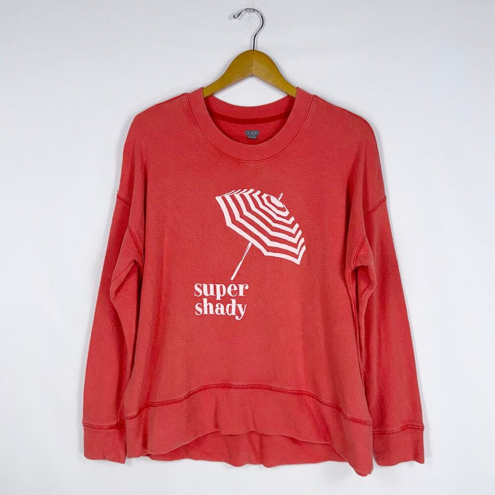 Aerie Women's Super Shady Pullover Sweater Small Coral Orange